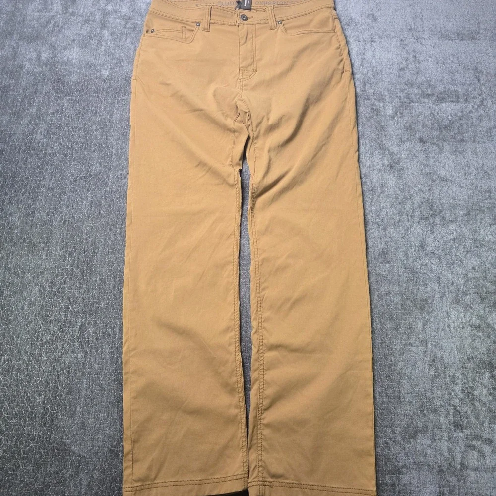 prAna Brion Pants Mens 34x32 Brown Slim Fit Performance Stretch Outdoor Trousers